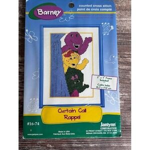 Barney Curtain‎ Call Counted Cross Stitch Kit Janlynn 5"x7" Frame Included